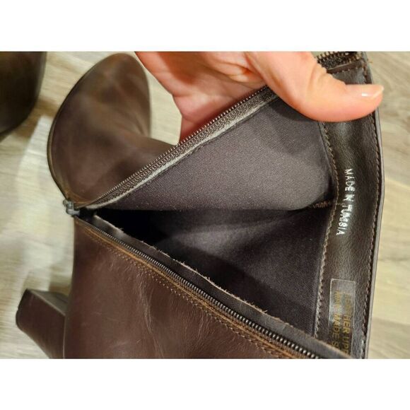 Annabella Mocha Brown Leather size 8 Womens Booties - Picture 9 of 10